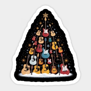 Guitar Christmas Tree Sticker